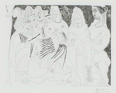 Pablo Picasso 'Untitled': Pablo Picasso (Spanish, French, 1881-1973) 'Untitled (from 156 series)' 1970 Etching ed 17 of 50; 12.125 x 15.125 (in) Signed in pencil Picasso, lower right