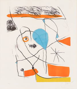 Joan Miró 'El Pi de Formentor (a)': Joan Miró (Spanish, French, 1893-1983) 'El Pi de Formentor (a) (D. 942; C. 217)' 1976 Etching and Aquatint in colors on Guarro paper 39 of 50; 41 x 35.37 (in) Signed in pencil Miró, lower right Prin