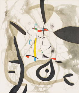 Joan Miró 'El Pi de Formentor': Joan Miró (Spanish, French, 1893-1983) 'El Pi de Formentor (c) (D. 942; C. 217)' 1976 Etching and Aquatint in colors on Guarro paper 39 of 50; 41 x 35.37 (in) Signed in pencil Miró, lower right Prin