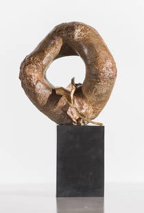 Bahman Dadkhah 'Untitled (circular): Bahman Dadkhah (Iranian, b. 1941) 'Untitled' (circular form) Bronze ed 5 of 8; 14 x 8.5 x 4.5 (in) Signed Dadkhah, base