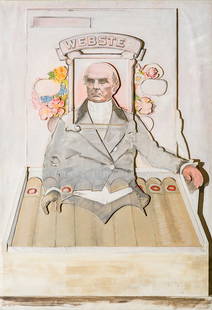 Larry Rivers 'Webster': Larry Rivers (American, 1923-2002) 'Webster' Oil on canvas mounted on wood with collage and painted sculpted foam board ; 96 x 66 x 4.5 (in) Unsigned