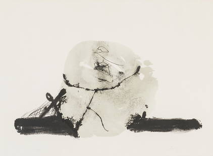 Antoni Tàpies (Spanish, 1923-2012) 'Untitled': Antoni Tàpies (Spanish, 1923-2012) 'Untitled' Lithograph on Velin Zerkall paper ed 12 of 75; 22.25 x 30 (in) Signed in pencil Tàpies, lower right Published by Erker Presse, St. Gallen, Switzerland w