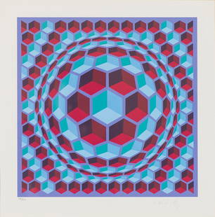 Victor Vasarely 'Untitled': Victor Vasarely (Hungarian, French, 1906-1997) 'Untitled'Screenprint ed 106 of 250; 14.25 x 14.25 (in)Signed in pencil Vasarely, lower right