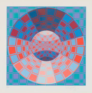 Victor Vasarely 'Pixis': Victor Vasarely (Hungarian, French, 1906-1997) 'Pixis'Screenprint ed 69 of 250; 13.75 x 13.75 (in)Signed in pencil Vasarely, lower right