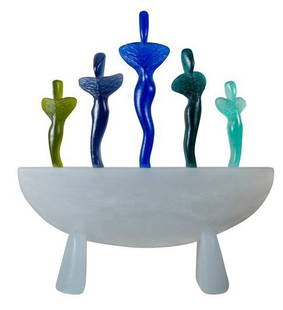 Mark Abildgaard 'Spirit Boat': Mark Abildgaard (American, b. 1957) 'Spirit Boat'Glass; 31 x 27 x 7 (in)Etched Mark Abildgaard, base