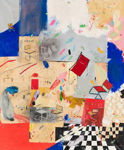 Roger Selden 'SPACE I': Roger Selden (American, b. 1945) 'SPACE I' 1980-1981Mixed media on canvas; 75 x 62 (in)Signed and dated Roger Selden 1980-81, verso; Titled, verso