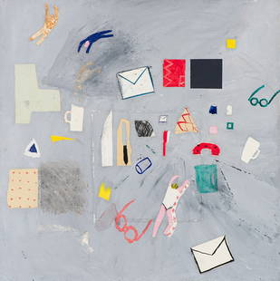 Roger Selden 'Untitled': Roger Selden (American, b. 1945) 'Untitled' 1985Mixed media on canvas; 53.75 x 53.75 (in)Signed and dated Roger Selden 1985, verso