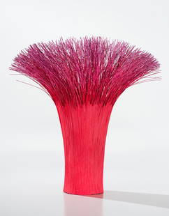 Mary Merkel Hess 'Red Bud': Mary Merkel Hess (American, b. 1949) 'Red Bud' 2000Reed, paper and acrylic paint; 27 x 26 x 16 (in)Unsigned