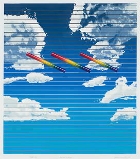 Masoud Yasami 'Page Sky': Masoud Yasami (American, b. 1949) 'Page Sky' 1980Lithograph Printer's proof set aside from an edition of 50; 26.75 x 23.25 (in)Signed in pencil Yasami, lower right
