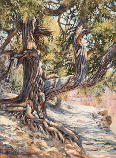 Peter Van Dusen 'Canyon Monarch': Peter Van Dusen (American, b. 1929) 'Canyon Monarch'; Oil on Canvas; 24 x 18 (in); Signed Peter Van Dusen ©, lower left. El Presidio Gallery tag, verso.