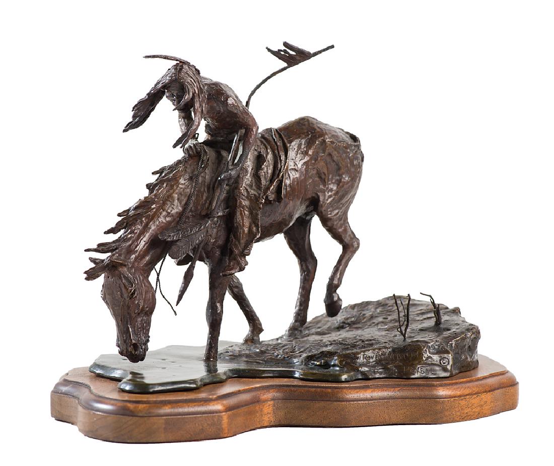 James Roybal 'River Mystery': James Roybal (American, b. 1952) 'River Mystery' 1976; Bronze ed. 9 of 30; 9 x 13 x 9 (in); Engraved River Mystery James Roybal © 1976. Dimensions include base.