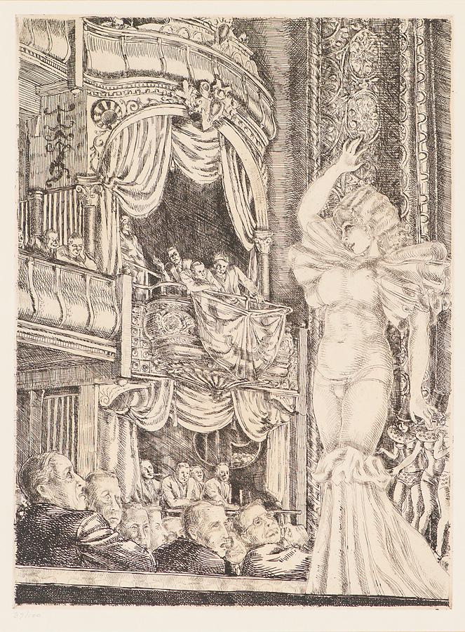 Reginald Marsh Star Burlesk: Reginald Marsh (American, French, 1898-1954) 'Star Burlesk', 1933/69 Etching on paper ed 37 of 100 Whitney Museum blind stamp, lower right Plate 12 of 30 from the "Thirty Etching and Engravings Portfo