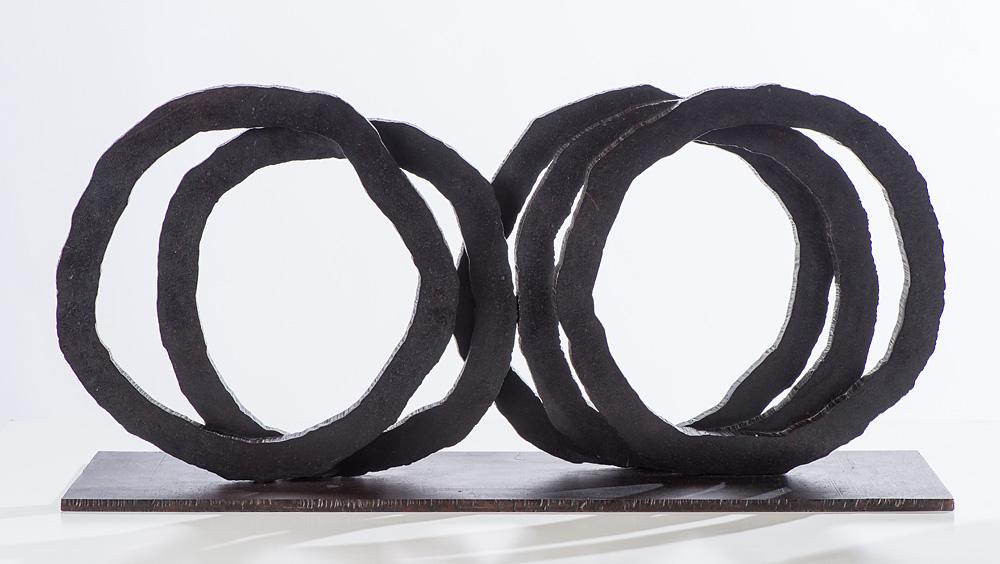 Bernar Venet Five Indeterminate Lines: Bernar Venet (French, b. 1941) 'Five Indeterminate Lines', 1995 Steel ed. 5 of 12 Stamped VENET 5/12 1995, base