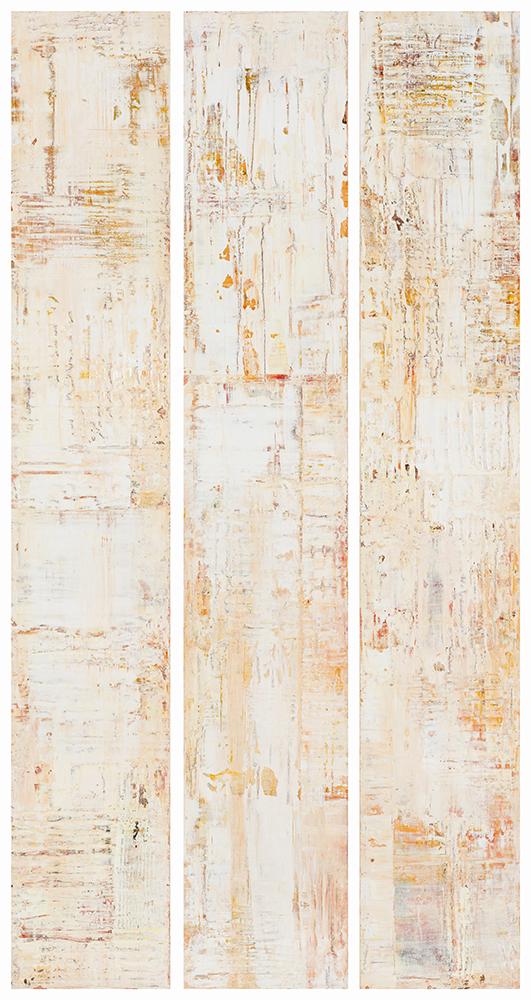 Hilario Gutierrez Second Cycle: Hilario Gutierrez (American, b. 1950) 'Second Cycle (triptych)''; Acrylic on canvas; Signed Hilario, verso; Titled, verso