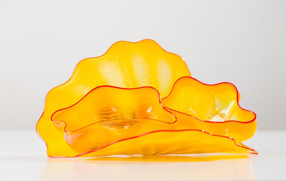 Dale Chihuly Yellow Persian Set with Red Lip Wraps (1 of 3)