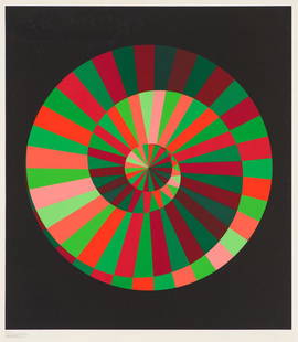 Victor Vasarely Kraft und Natur: Victor Vasarely (Hungarian-French, 1906-1997) 'Kraft und Natur' 1972 Silkscreen ed. 157 of 200 Signed in pencil Vasarely, lower right Published by Edition Olympia, Munich with their stamp, lower left