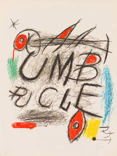 Joan Miró Poster for the film 'Umbracle' (Maeght 922): Joan Miró (Spanish, 1893-1983) 'Poster for the film 'Umbracle' (Maeght 922)' 1973 Lithograph ed. 48 of 50 Signed in pencil Miró, lower right Printed by Puresa, Barcelona, and published by Sala