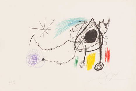 Joan Miró Catalogue for the exhibition "Sobreteixims..": Joan Miró (Spanish, 1893-1983) 'Catalogue for the exhibition "Sobreteixims I escultures" (Maeght 849)' 1972 Lithograph HC apart from an ed. of 150 Signed in pencil Miró, lower right Printed and