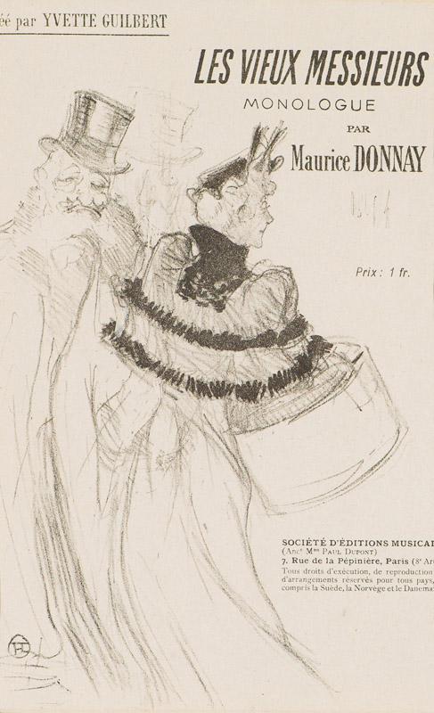 Henri de Toulouse-Lautrec Les Vieux Messieurs (D.75...): Henri de Toulouse-Lautrec (French, 1864-1901) 'Les Vieux Messieurs (D. 75 II, Adh. 80 II, Adr. 95 II, W. 57)' 1894 Lithograph on wove paper with fold sheet Signed with monogram in the plate, lower lef