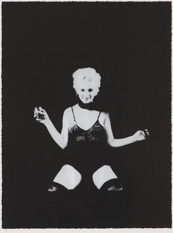 Milton Greene Marilyn (from the Black Sitting): Milton Greene (American, 1922-1985) 'Marilyn (from the Black Sitting)' Photolithograph ed. 83 of 300 Signed in pencil Milton H Greene, lower right