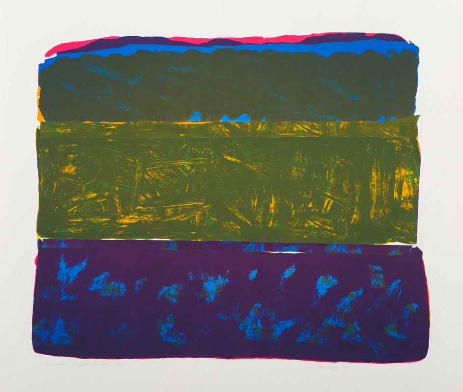 Ida Kohlmeyer Romantic Triple Decker: Ida Kohlmeyer (American, 1912-1997) 'Romantic Triple Decker' 1973 Serigraph ed. 1 of 75 Signed and dated in pencil Kohlmeyer '73, lower right Titled in pencil, lower left. Printer's blind stamp, lower