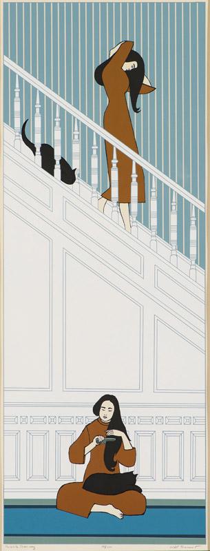 Will Barnet The White Stairway: Will Barnet (American, 1911-2012) 'The White Stairway' Serigraph ed. 39 of 100 Signed in pencil Will Barnet, lower right Associated American Artist's tag, verso. Titled in pencil, lower left.