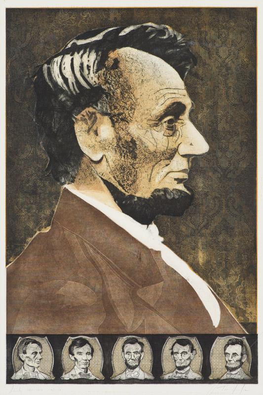 Tomás Lasansky Lincoln 1861-1865: Tomás Lasansky (American, b. 1957) 'Lincoln 1861-1865' Color intaglio WS #13 Signed in pencil Tomas Lasansky, lower right Titled in pencil, lower left.