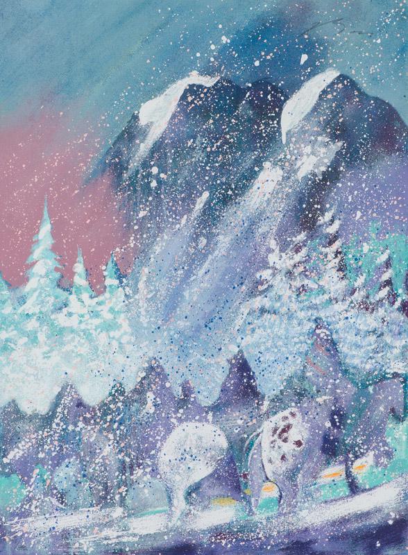 Earl Biss Storm on Thunder Mountain: Earl Biss (American, 1947-1998) 'Storm on Thunder Mountain' 1996 Serigraph ed. 143 of 300 Signed in pencil Biss, upper right Tilted in pencil, lower middle. Dated in pencil, lower right.