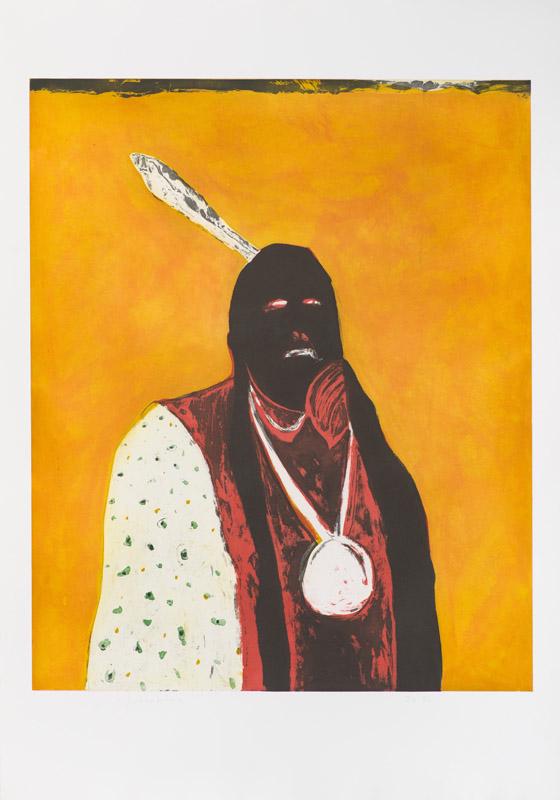 Fritz Scholder Indian Portrait in Roma: Fritz Scholder (American, 1937-2005) 'Indian Portrait in Roma' 1978 Etching with aquatint on Magnani paper ed. 72 of 90 Signed in pencil Scholder, lower left Printed and published by 2RC Editrice, Ita