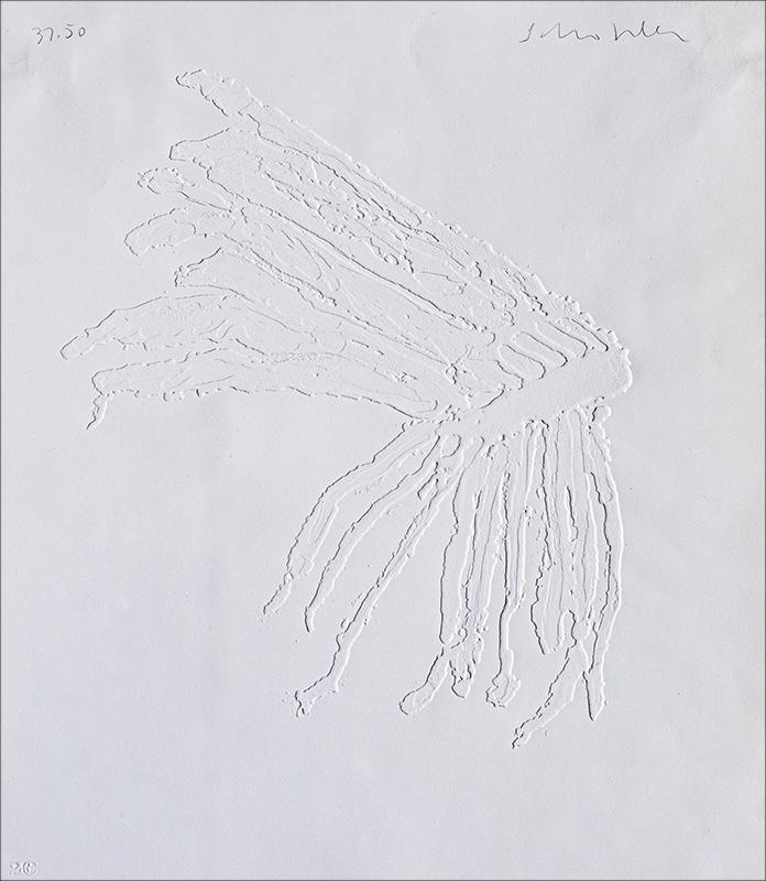 Fritz Scholder White Feather Headdress: Fritz Scholder (American, 1937-2005) 'White Feather Headdress' 1978 Embossed etching ed. 37 of 50 Signed in pencil Scholder, upper right Printed and published by 2RC Editrice, Italy with their blind s