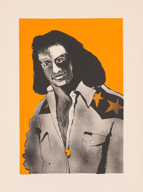 Fritz Scholder Artist at Forty as a Buffalo (T: 77-628): Fritz Scholder (American, 1937-2005) 'Artist at Forty as a Buffalo (T: 77-628)' 1977 Lithograph on buff Arches Cover ed. 25 of 100 Signed in pencil Scholder, lower right Printed by Tamarind Institute 