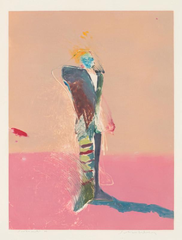 Fritz Scholder Portrait H: Fritz Scholder (American, 1937-2005) 'Portrait H' Monoprint Signed in pencil Scholder, lower right Titled in pencil, lower left. Printer's blind stamps, lower middle.