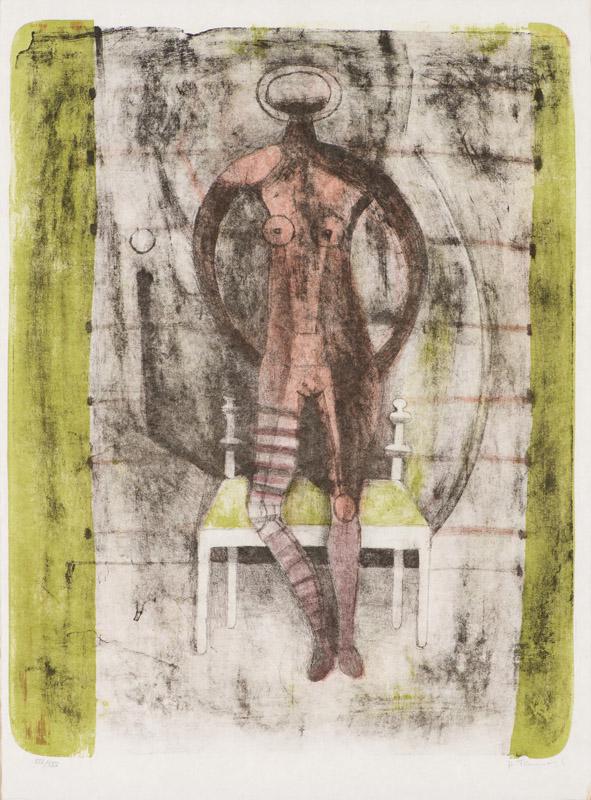 Rufino Tamayo Mujer con medias malva (from the...): Rufino Tamayo (Mexican, 1899-1991) 'Mujer con medias malva (from the Mujeres Suite) (P. 115)' 1969 Lithograph XIX of XXV apart from an ed. of 150 Signed in pencil R Tamayo, lower right Printed and pub