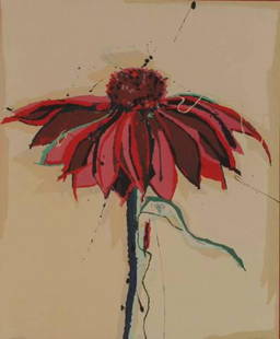 Sally Anderson Corn Flower: Sally Anderson (American, 1942) Corn Flower Lithograph ed. 86 of 100 Signed in pencil S. Anderson, lower right