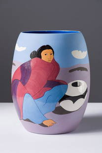 R.C. Gorman Patricia, 1987: R.C. Gorman (Native American, 1932-2005) Patricia, 1987 Hand-cast ceramic vase ed. 12 of 150 17.5 x 14 x 14.5 (in) Signed in pen R.C. Gorman, back of ceramic Titled and dated, base. Gorman Edition