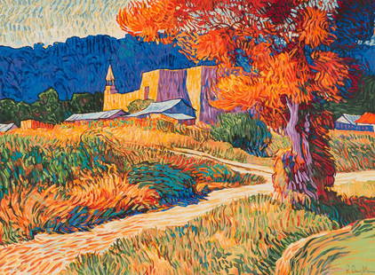 Robert Daughters Church at Las Trampas: Robert Daughters (American, 1929-2013) Church at Las Trampas Serigraph on paper ed. 66 of 250 24 x 32 (in) 31.25 x 40 x 0.75 (in) framed Signed R Daughters, lower right