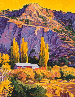 Robert Daughters Santa Fe Church: Robert Daughters (American, 1929-2013) Santa Fe Church Serigraph on paper ed. 42 of 250 32 x 25 (in) 39.5 x 32.5 x 0.75 (in) framed Signed R Daughters, lower left