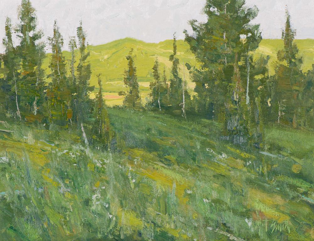 Matt Smith Days End, 1998: Matt Smith (American, b. 1960) Days End, 1998 Oil on board 12 x 16 (in) 17.125 x 21.125 x 1.625 (in) framed Signed Matt Smith, lower right Signed, dated and titled, verso.