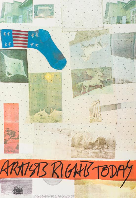 Robert Rauschenberg Artists Rights Today, 1981: Robert Rauschenberg (American, 1925-2008) Artists Rights Today, 1981 Lithograph and embossing on wove paper AP 11 of 25 apart from an ed. of 200 39.75 x 27.125 (in) Signed in pencil Rauschenberg, lowe