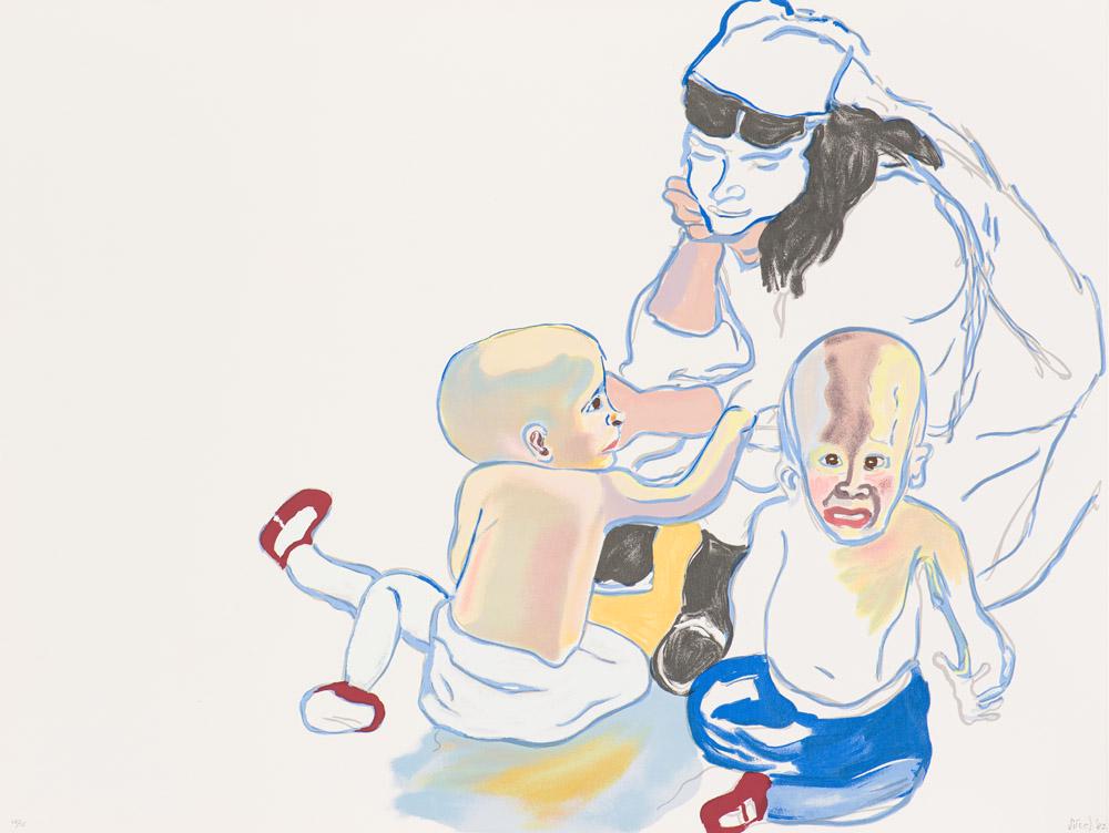 Alice Neel Untitled (Evans Twins), 1982: Alice Neel (American, 1900-1984) Untitled (Evans Twins), 1982 Silkscreen on Arches Cover ed. 45 of 75 31.625 x 42 (in) Signed and dated in pencil Neel '82, lower right Watermark, lower left. Printer's