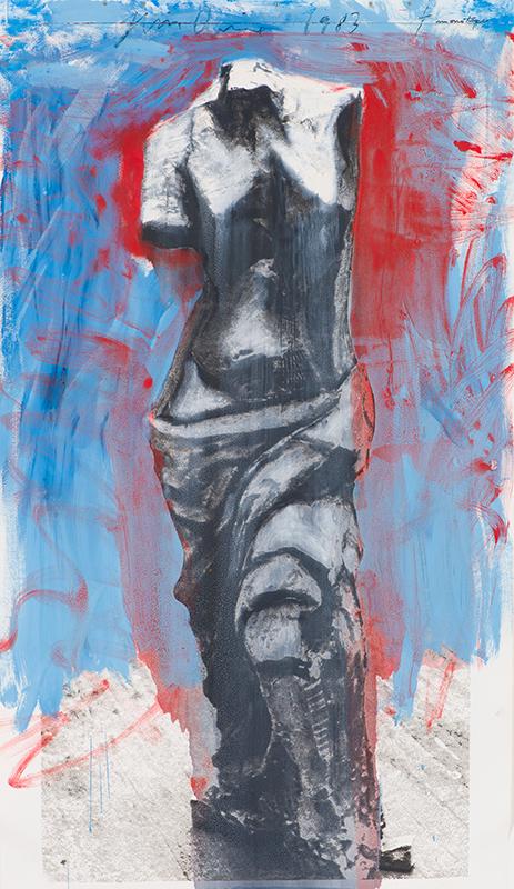 Jim Dine Venus (Red, White, and Blue Venus for...: Jim Dine (American, b. 1935) Venus (Red, White, and Blue Venus for Mondale), 1983 Silkscreen and hand-painted monotype on paper ed. 1 of 1 63.5 x 37 (in) 67 x 40.5 x 1.875 (in) framed Signed and dated