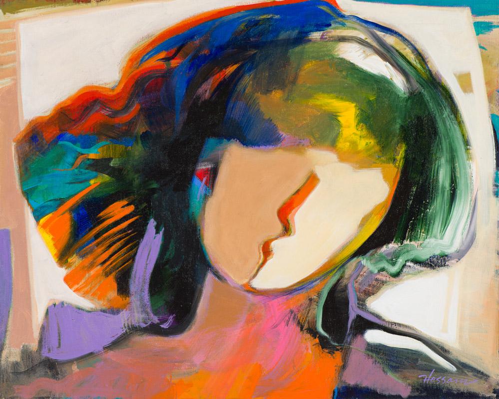 Hessam Abrishami Timeless Beauty, 1998: Hessam Abrishami (Iranian, American, b. 1951) Timeless Beauty, 1998 Oil on canvas 24 x 30 (in) Signed Hessam, lower right Titled, dated, and signed, verso.