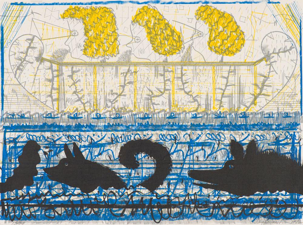 Roy De Forest Untitled, 1972: Roy De Forest (American, 1930-2007) Untitled, 1972 Lithograph on paper ed. 13 of 30 22.75 x 30 (in) 27.25 x 34.25 x 0.75 (in) framed Signed and dated in pencil Roy De Forest 1972, lower right Printer'