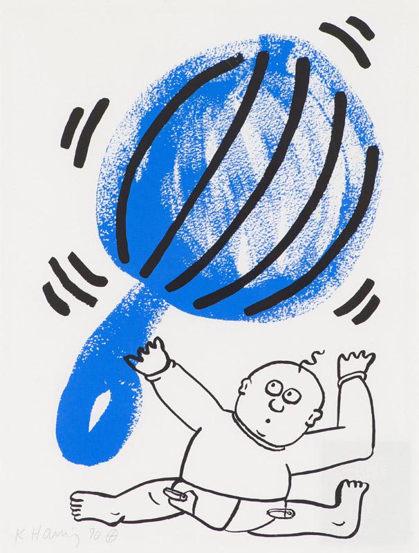 Keith Haring The Story of Red and Blue, Plate #2: Keith Haring (American, 1958-1990) The Story of Red and Blue, Plate #2, 1989/90 Silkscreen on thin wove paper ed. 78 of 90 22 x 16.5 (in) 31.25 x 25.75 x 1.25 (in) framed Printed in silver K Haring 90