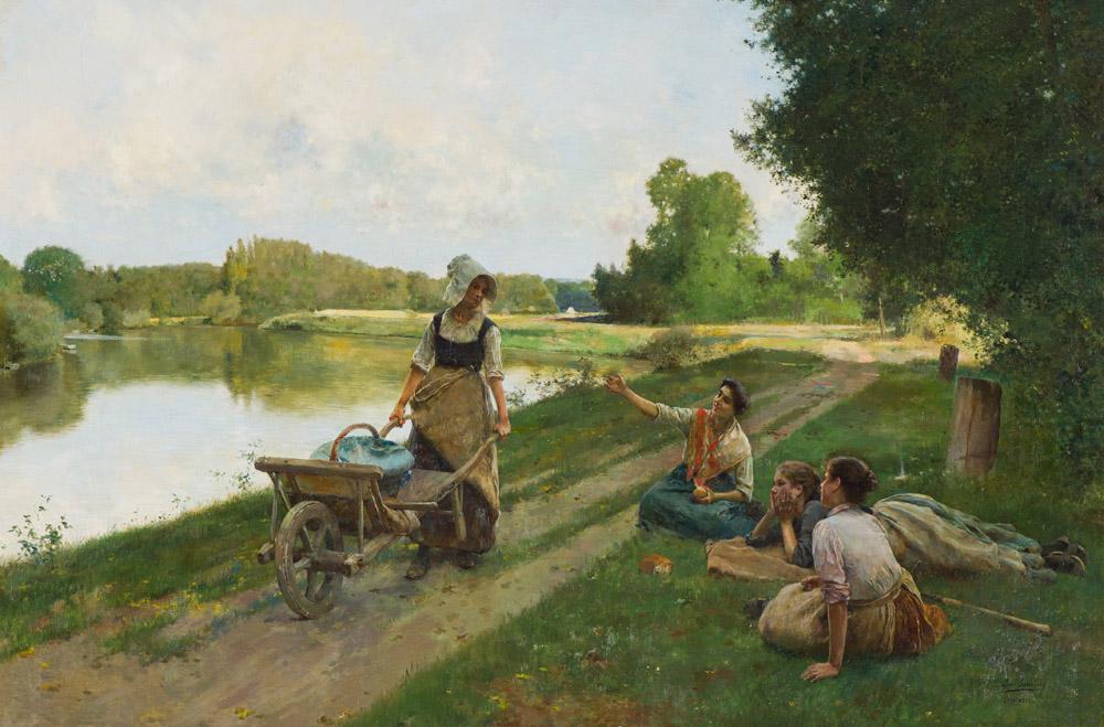 Luis Jiménez y Aranda Women in the Park: Luis Jiménez y Aranda (Spanish, French, 1845-1928) Women in the Park Oil on canvas 24 x 36.25 (in) 37.25 x 49.25 x 4 (in) framed Signed and located Luis Jimenez Pontoise, lower right Stamped Toiles e
