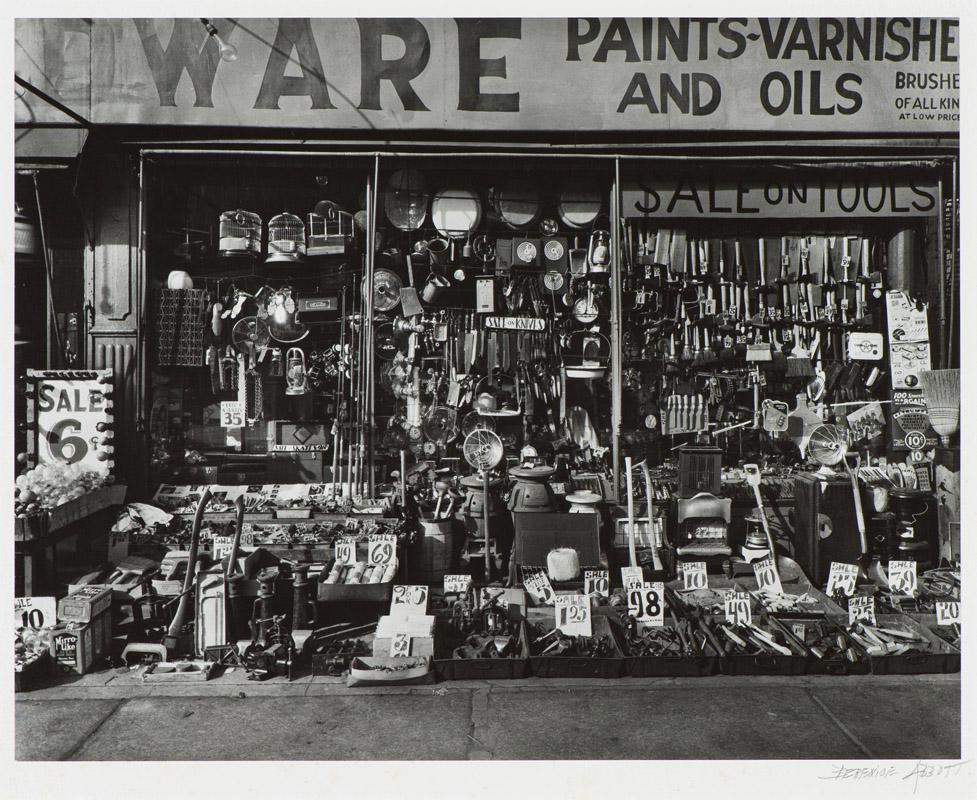 Berenice Abbott Hardware Store 316-318 Bowery, 1938: Berenice Abbott (American, 1898-1991) Hardware Store 316-318 Bowery, 1938 Gelatin silver print 16 x 19.75 (in) 24.5 x 27.5 x 1 (in) framed Signed in pencil Berenice Abbott, lower right of matting Imag