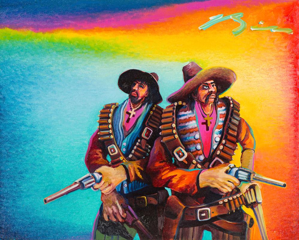 Earl Biss Desperados: Earl Biss (Native American, 1947-1998) Desperados Oil on canvas 48 x 60 (in) Signed Biss, upper right