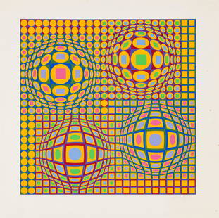 Victor Vasarely Quadrature, 1979: Victor Vasarely (Hungarian, French, 1906-1997) Quadrature, 1979 Serigraph on paper ed. 132 of 275 30.75 x 30.75 (in) Signed in pencil Vasarely, lower right Image size: 24 x 24 (in). There were