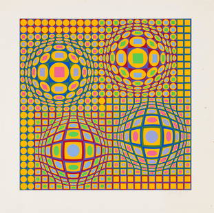 Victor Vasarely Quadrature, 1979: Victor Vasarely (Hungarian, French, 1906-1997) Quadrature, 1979 Serigraph on paper ed. 132 of 275 30.75 x 30.75 (in) Signed in pencil Vasarely, lower right Image size: 24 x 24 (in). There were also 75