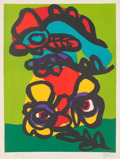 Karel Appel Hommage à Mourlot, 1975: Karel Appel (Dutch, 1921-2006) Hommage à Mourlot, 1975 Lithograph on Arches paper ed. 108 of 125 25.5 x 19.5 (in) Signed and dated in pencil Appel 75, lower right Titled in pencil, verso.